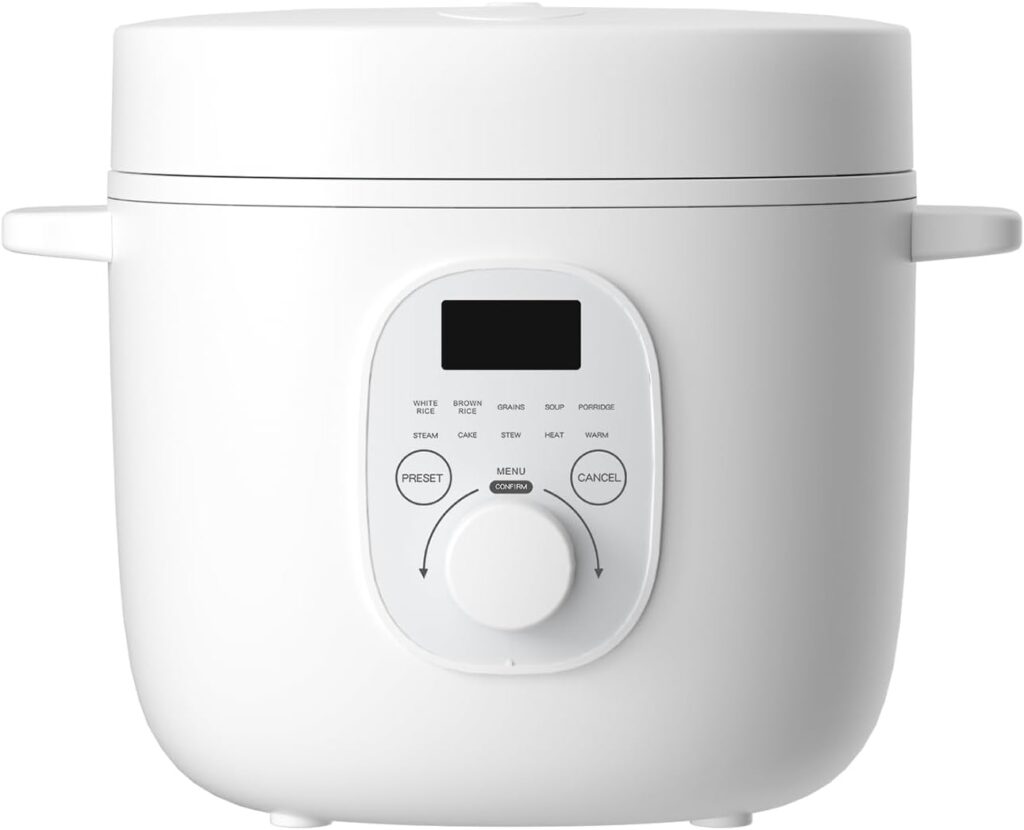 Ankale Rice Cooker 4 Cups (Uncooked), 8 Cups (Cooked) Rice Cooker Small, 8 Cooking Functions Multi Cooker, 2L Mini Rice Cooker for White/Brown Rice Oatmeal Porridge Soup Cake, 24H Delay Timer, White