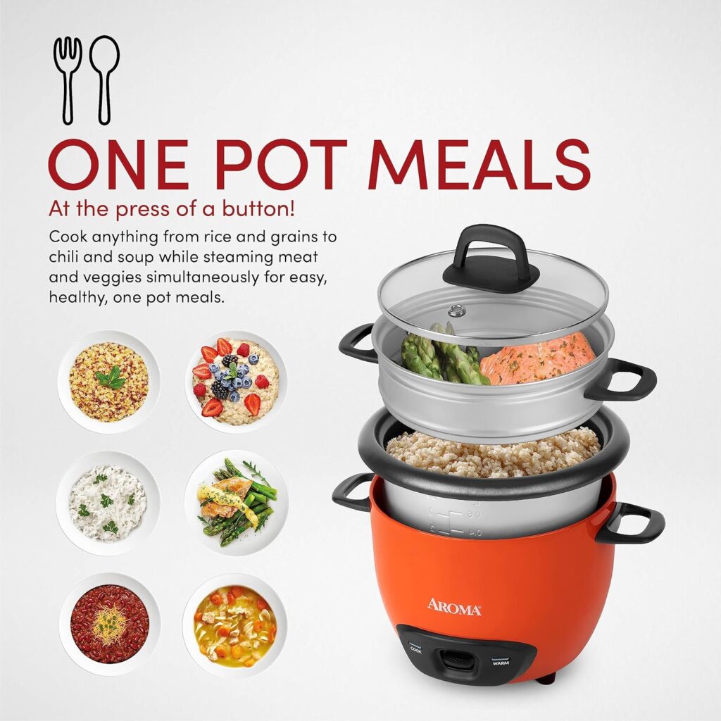 AROMA® 6-Cup (Cooked) / 1.5Qt. Rice  Grain Cooker (ARC-743-1NGBL)