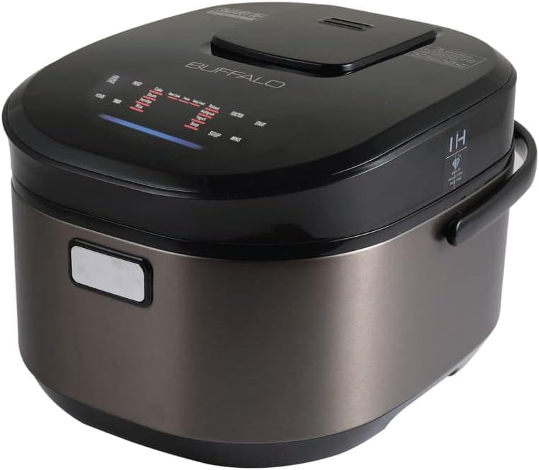 Buffalo Titanium Grey IH SMART COOKER, Rice Cooker and Warmer, 1.8L, 10 cups of rice, Non-Coating inner pot, Efficient, Multiple function, Induction Heating (10 cups)