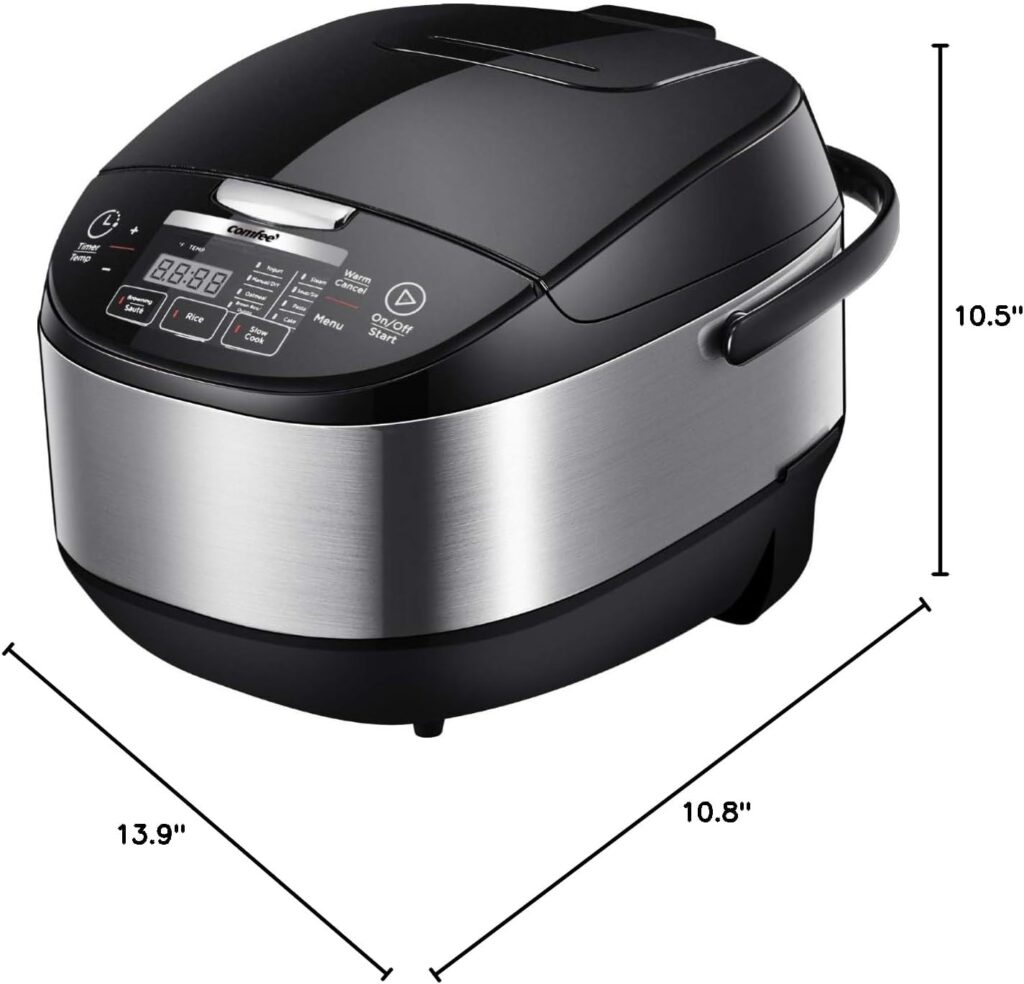 COMFEE Rice Cooker, Japanese Large Rice Cooker with Fuzzy Logic Technology, 11 Presets, 10 Cup Uncooked/20 Cup Cooked, Auto Keep Warm, 24-Hr Delay Timer