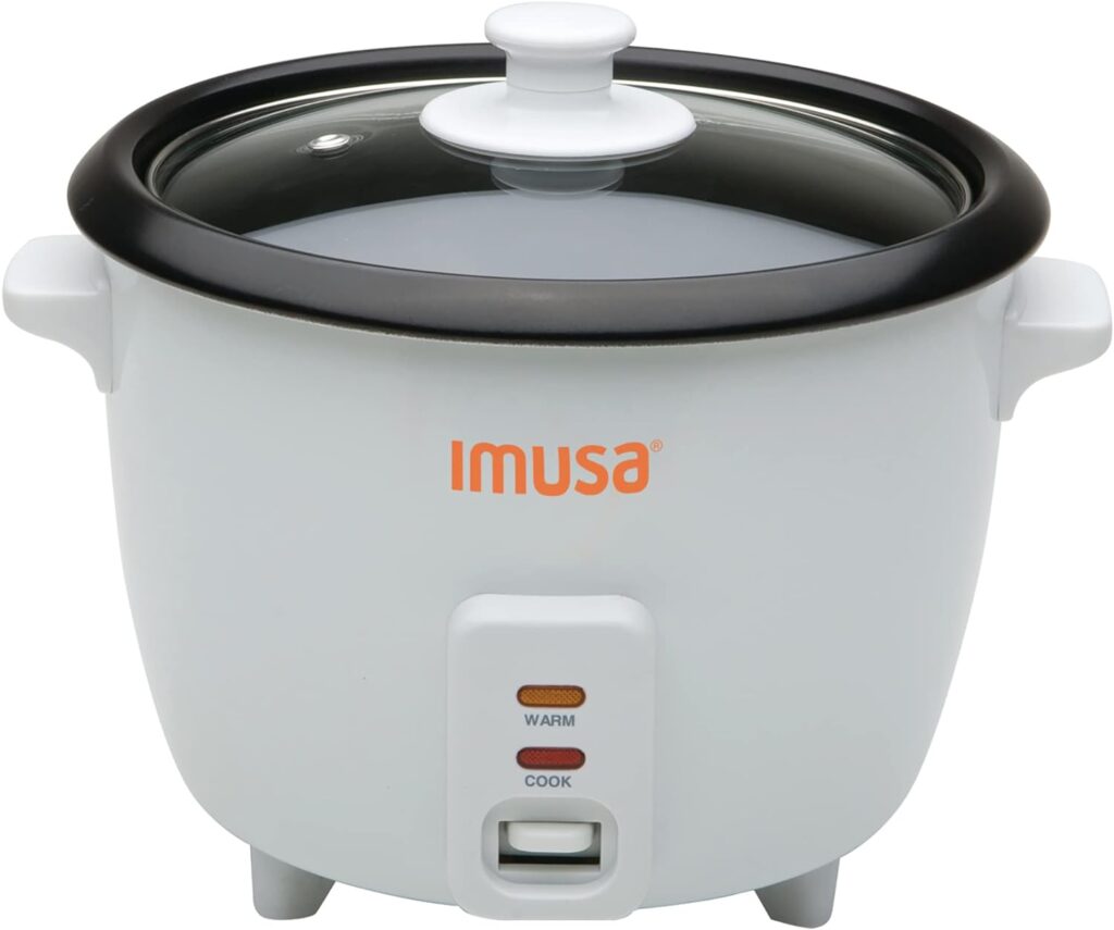 IMUSA USA GAU-00013 Electric Nonstick Rice Cooker 8-Cup (Uncooked) 16-Cup (Cooked), White