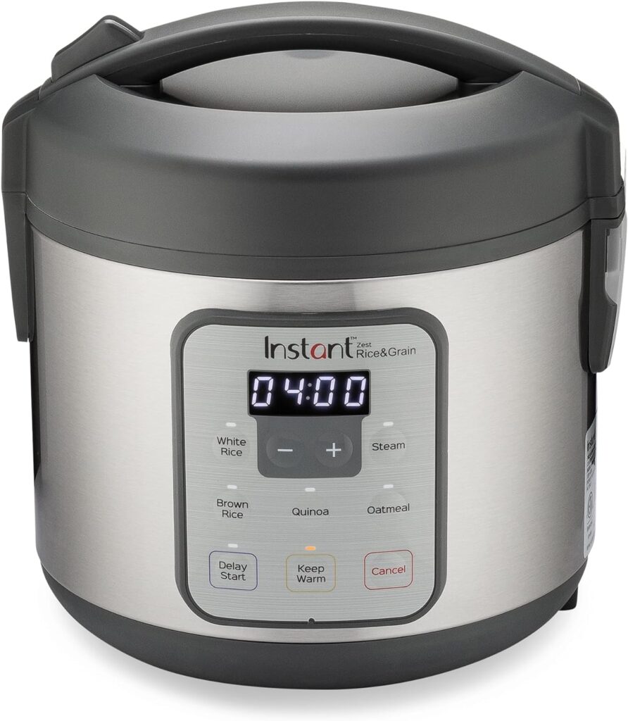 Instant Pot Zest 8 Cup One Touch Rice Cooker, From the Makers of Instant Pot, Steamer, Cooks Rice, Grains, Quinoa and Oatmeal, 8-cup cooked/4-cup uncooked, No Pressure Cooking Functionality