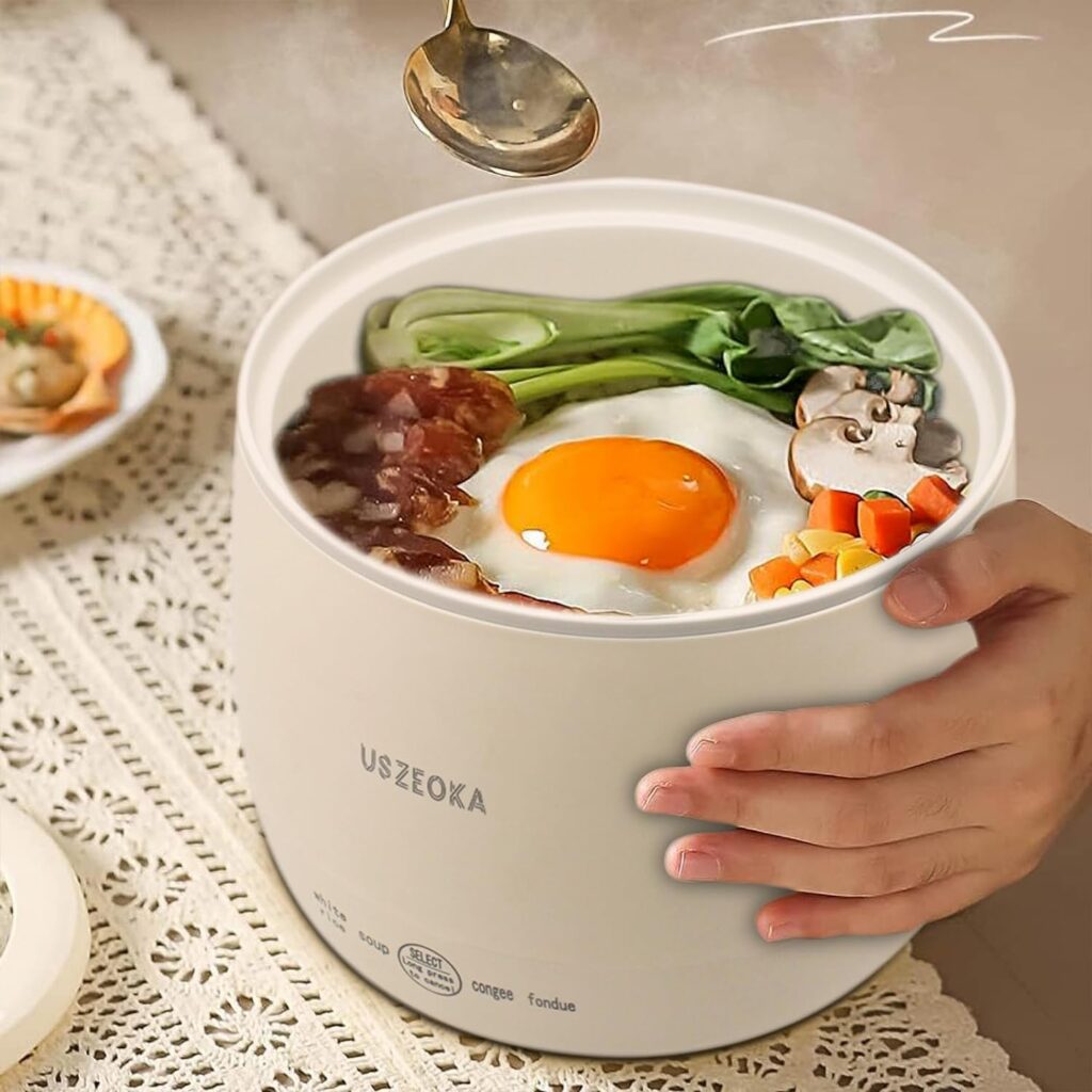 Mini Rice Cooker Portable Design,Blue,Rice Cooker Small for Long-Distance Travel,cute rice cooker Multi-function,Rice Cooker Stainless Steel Inner Pot,Low Carb Rice Cooker