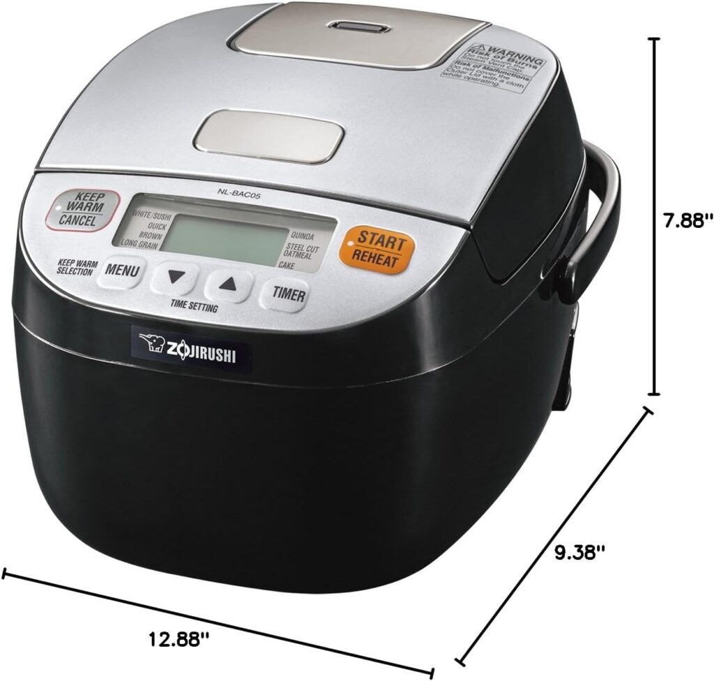 Zojirushi 612252-NL-BAC05SB Micom Rice Cooker and Warmer, Silver Black