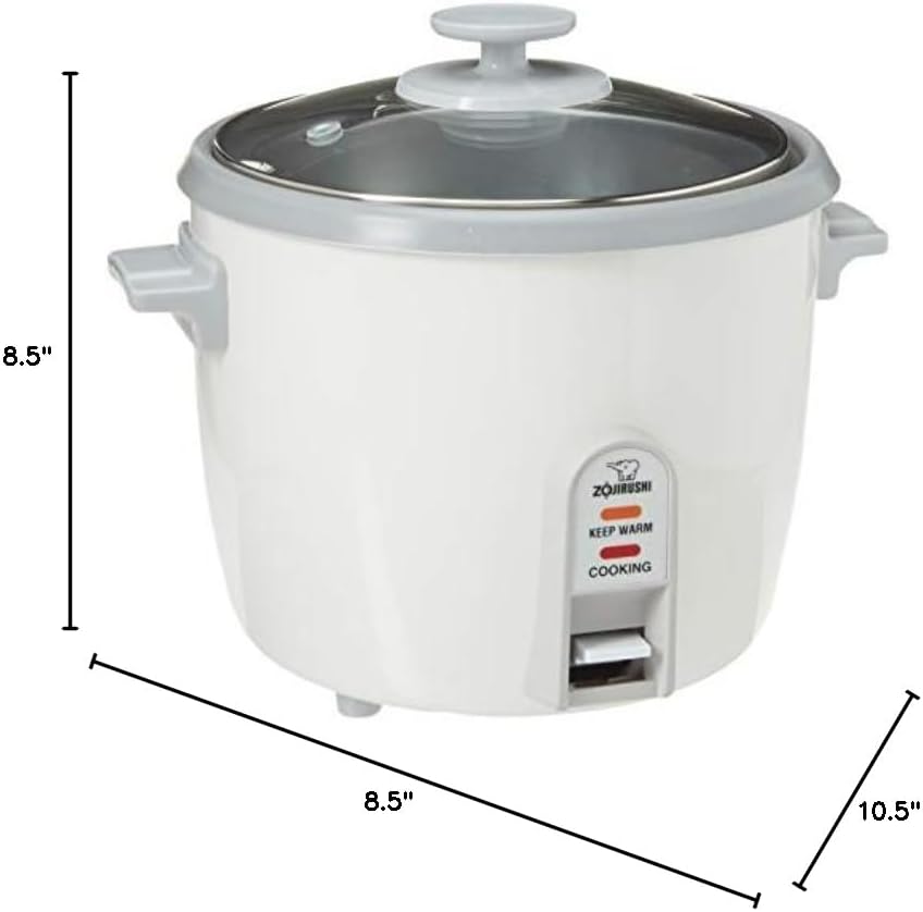 Zojirushi NHS-06 3-Cup (Uncooked) Rice Cooker, White (-WB)