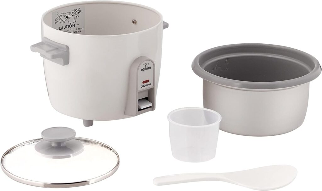 Zojirushi NHS-06 3-Cup (Uncooked) Rice Cooker, White (-WB)