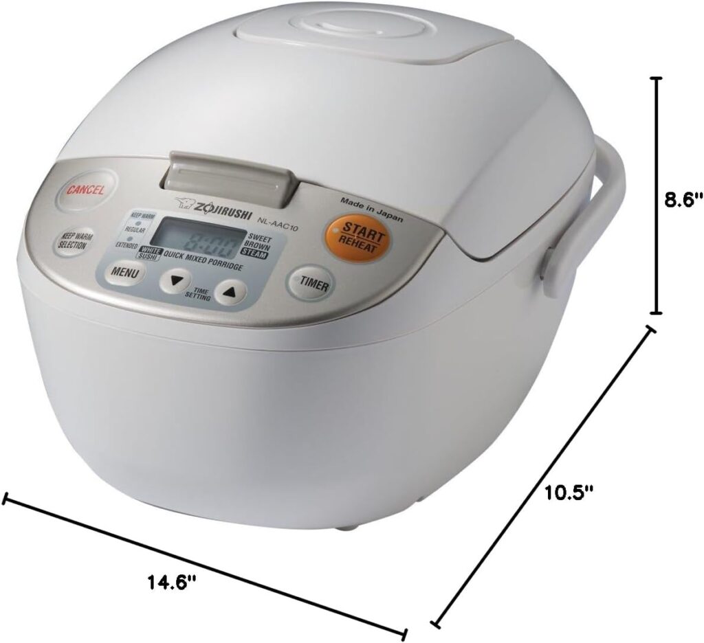 Zojirushi NL-AAC10 Micom Rice Cooker (Uncooked) and Warmer, 5.5 Cups/1.0-Liter, 1.0 L,Beige