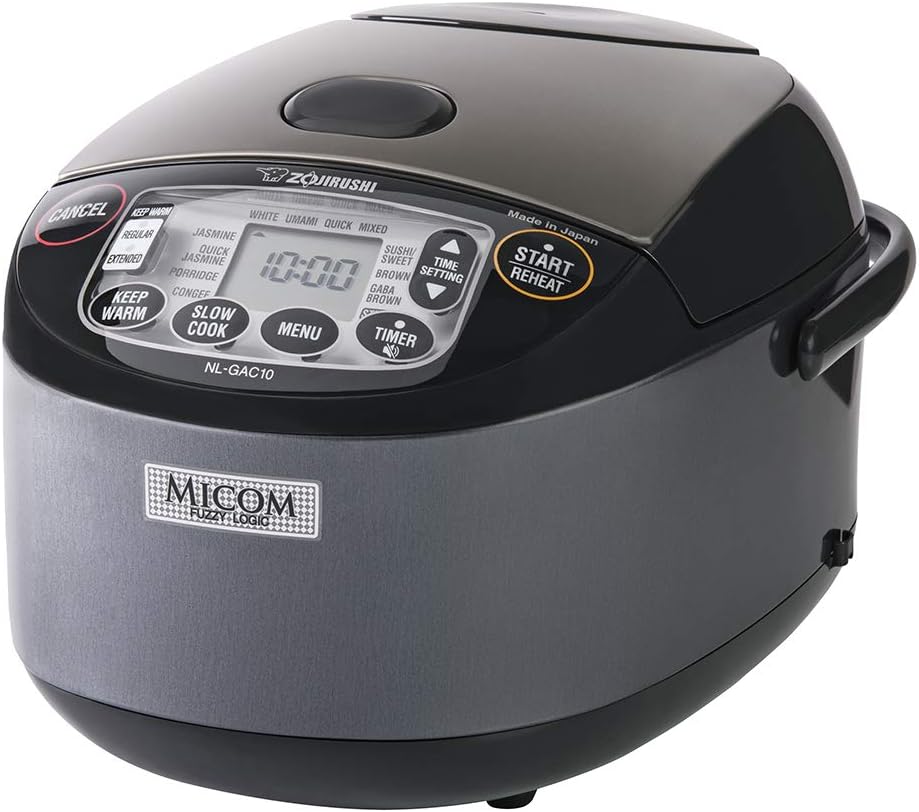 Zojirushi NL-GAC10 BM Umami Micom Rice Cooker  Warmer, 5.5-Cup, Metallic Black, Made in Japan