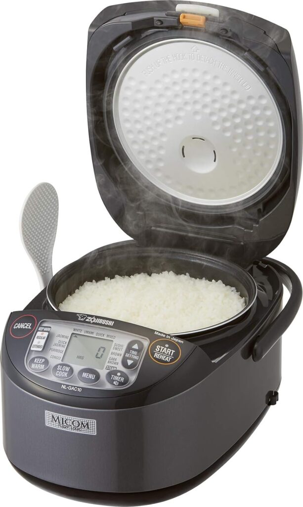 Zojirushi NL-GAC10 BM Umami Micom Rice Cooker  Warmer, 5.5-Cup, Metallic Black, Made in Japan