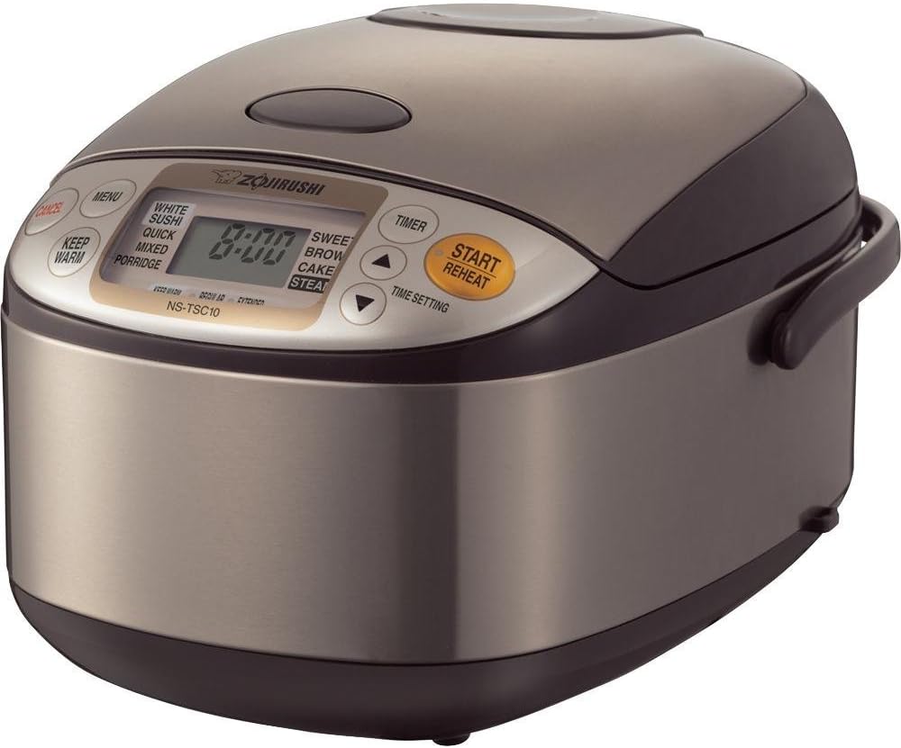 Zojirushi NS-TSC10 5-1/2-Cup (Uncooked) Micom Rice Cooker and Warmer, 1.0-Liter, Stainless Brown